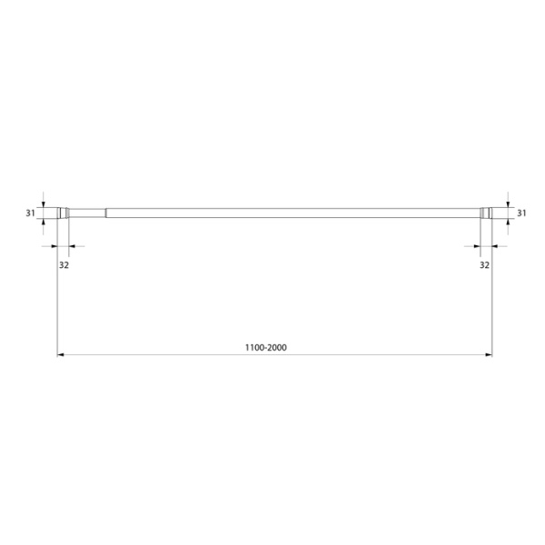 Карниз для ванной комнаты бежевый Milardo (015A200M14)