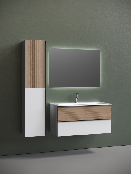 Тумба под раковину Sancos  Delta DL100W дуб светлый