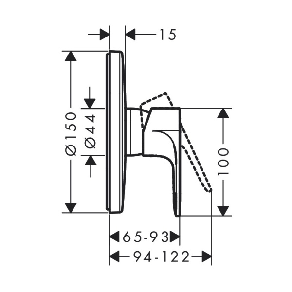 Смеситель Hansgrohe Rebris S для душа 72667670, черный матовый