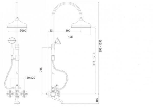 Душевой гарнитур Cezares Golf CVD-01