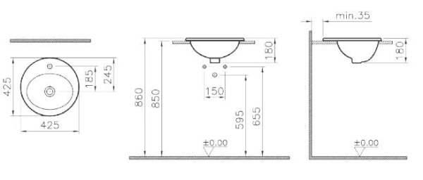 Раковина VITRA S20 5467B003-0001