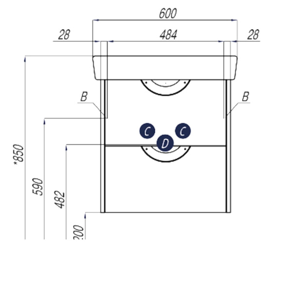 Тумба с раковиной Aquaton Сильва 60 1A2118K1SIW60