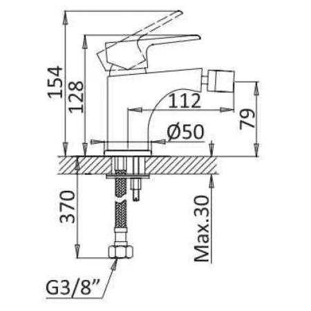 Смеситель для биде Cezares Nautic NAUTIC-BS1-SR