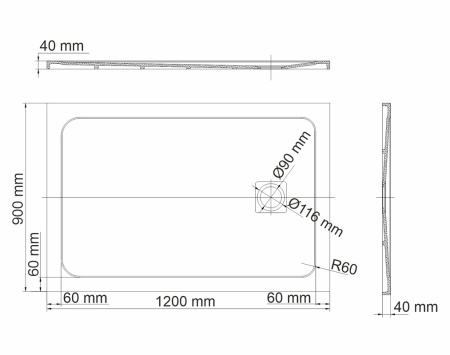 Душевой поддон (120х90) WasserKRAFT Neime 19T07