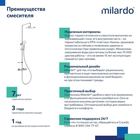 Душевая система Milardo Ideal Spa ILSSBTHM89