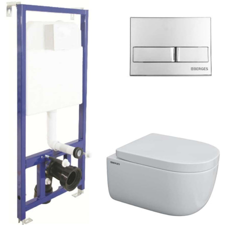 Комплект унитаза с инсталляцией Berges Wasserhaus Ego Rimless 043231