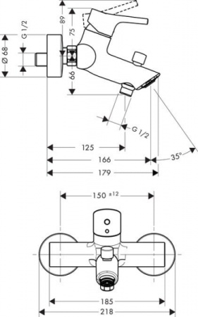 Смеситель для ванны Hansgrohe Talis S 72400000