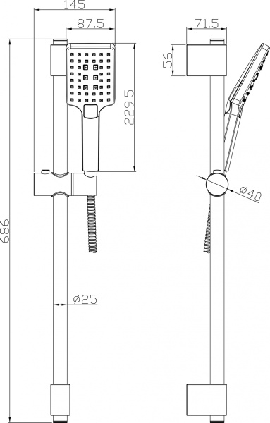 Комплект аксессуаров Rossinka AC-27 для душа
