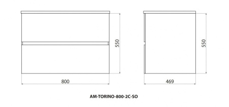 База под раковину Art&Max Torino AM-TORINO-800-2C-SO-SA-P Сапфир