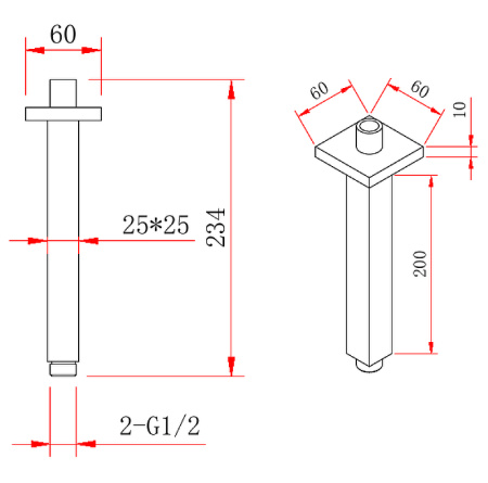 Кронштейн для верхнего душа Berges Wasserhaus Ventas S 074011