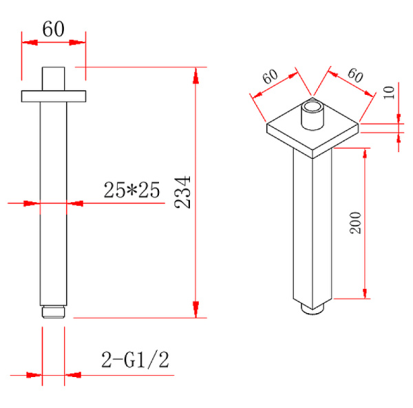 Кронштейн для верхнего душа Berges Wasserhaus Ventas S 074011