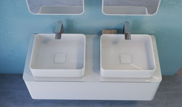 Тумба под раковину RAVAL Pure 120 подвесная белая Pur.01.120/P/W