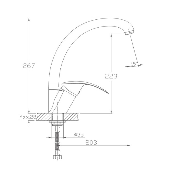 Смеситель для кухни Haiba HB4121-2