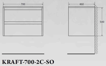 База под раковину подвесная BelBagno KRAFT-700-2C-SO-RT Rovere Tabacco
