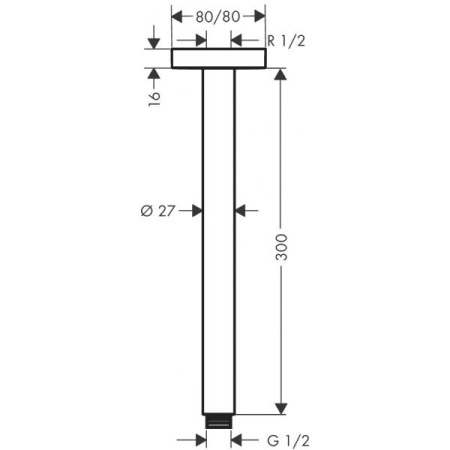 Кронштейн для верхнего душа Hansgrohe E 27388000 хром 