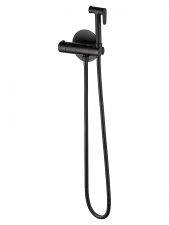 Смеситель с гигиеническим душем и термостатом встраиваемый WONZON & WOGHAND, черный матовый WW-88819902-MB