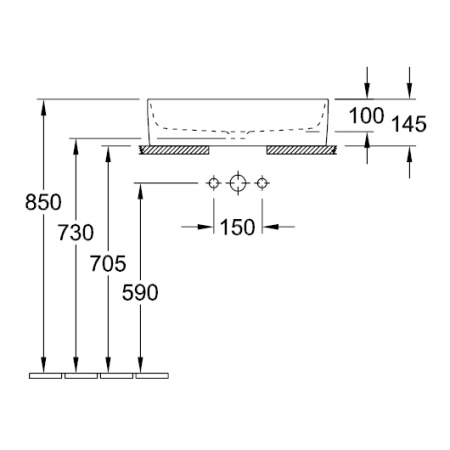Раковина накладная (560х360 мм) Villeroy & Boch Collaro 4A195601