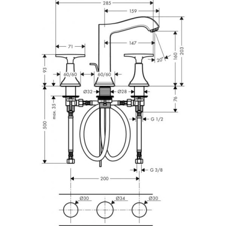 Смеситель для раковины Hansgrohe Metropol 31307000