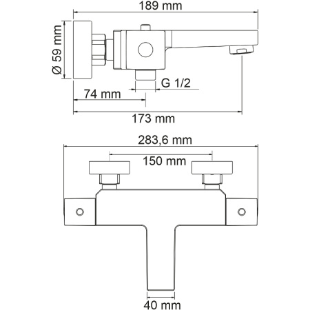 Смеситель для ванны WasserKRAFT Alme 1511 Thermo
