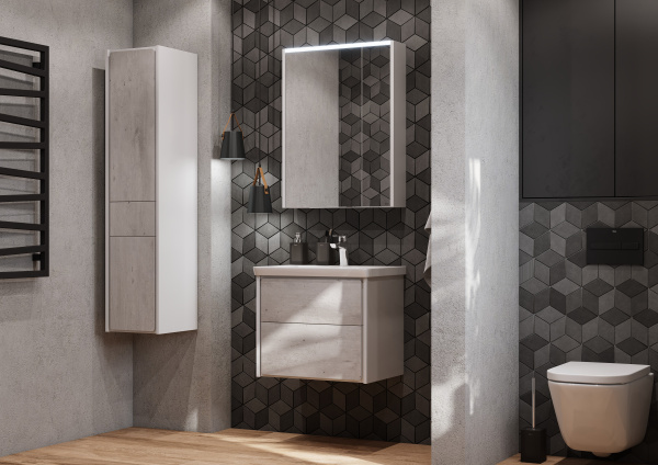 Зеркальный шкаф Roca Ronda 60 белый матовый/бетон ZRU9303007