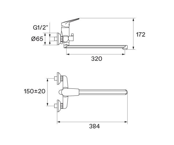 Смеситель для ванны Santek Кант  WH5A12002C001