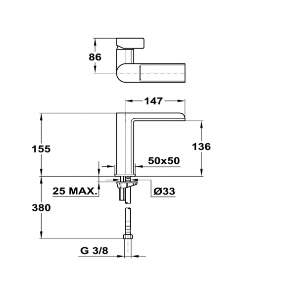 Смеситель для раковины Teka Formentera 62331020NC