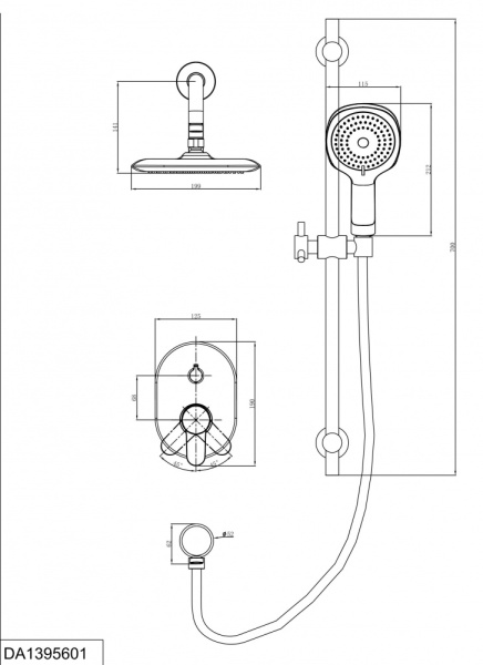 Душевой комплект встраиваемый D&K Rhein Marx (DA1395601)