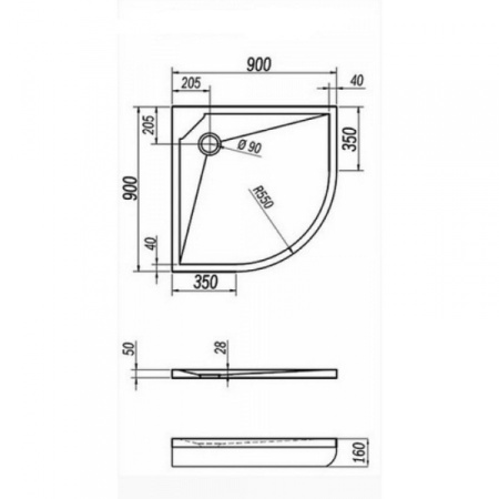 Душевой поддон Kolpa San Solo 90
