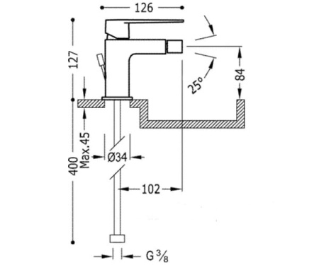 Смеситель однорычажный для биде Tres Class 20512001D
