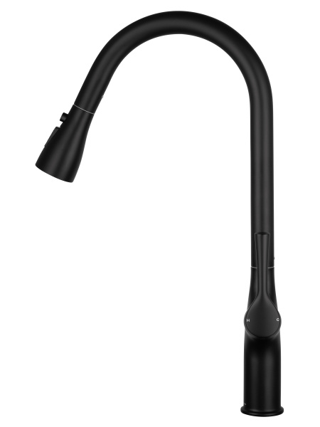 Смеситель для кухни с выдвижным изливом WONZON & WOGHAND, черный матовый WW-AE54123-MB