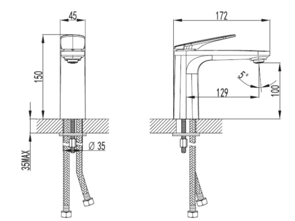 Смеситель для раковины AQUAme Imola AQM6710BG