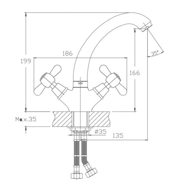 Смеситель для кухни Haiba HB4325