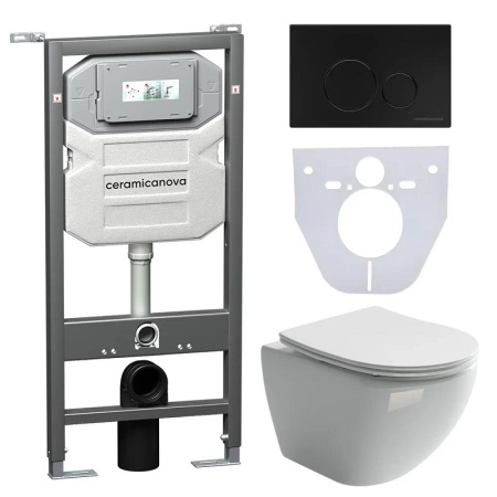 Комплект унитаза с инсталляцией Ceramicanova Metropol CN4002_1001B_1000