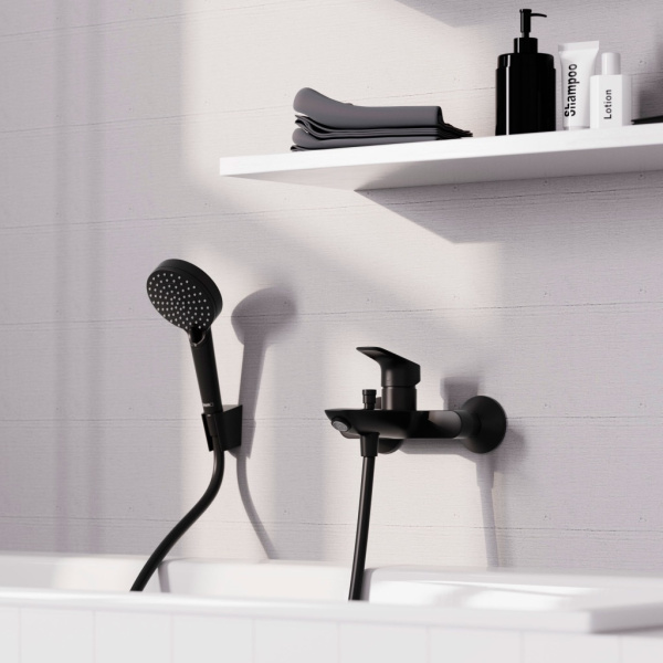 Смеситель для ванны Hansgrohe Logis 71400670 черный матовый