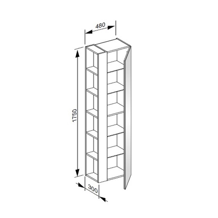 Пенал (Keuco Plan),правый, инокс матовый 32931 290002