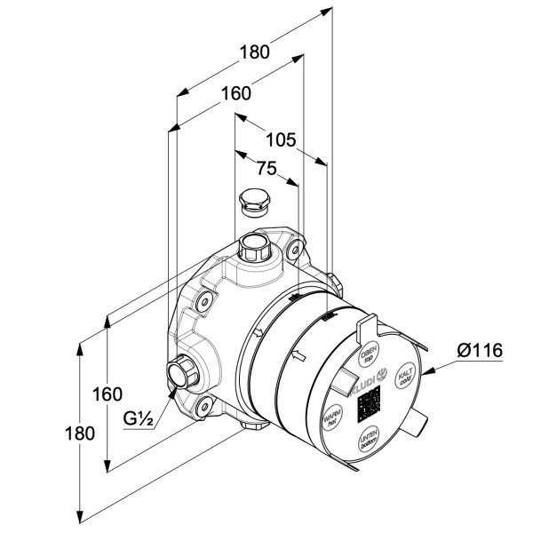 Встраиваемый смеситель для душа Kludi Renon 427555375