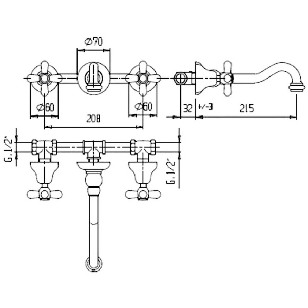 Смеситель для раковины Cezares Golf GOLF-BLS1-03/24