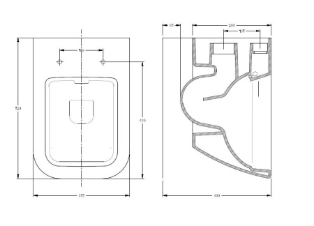 Унитаз подвесной безободковый  Serel Rita RT26 с сиденьем микролифт