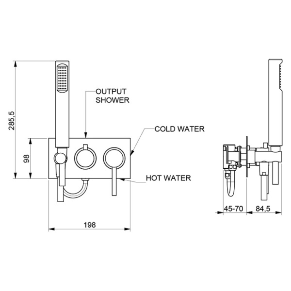 Смеситель для душа встраиваемый Webert Elio EL860512560, черный Смеситель для душа встраиваемый Webert Elio EL860512560, черный