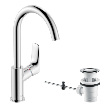 Смеситель для раковины с донным клапаном Hansgrohe Logis 71130000 хром