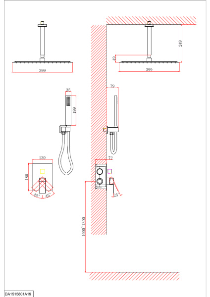 Душевой комплект D&K Bayern.Liszt DA1515801A19 Душевой комплект D&K Bayern.Liszt DA1515801A19