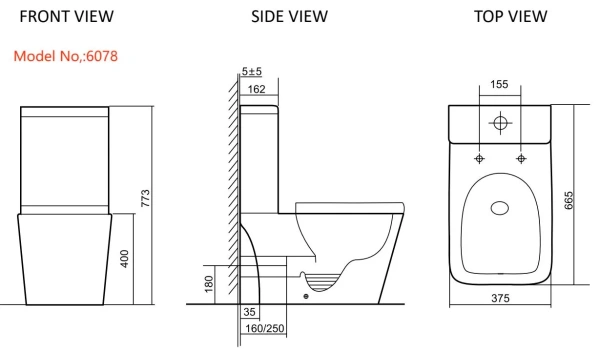Унитаз напольный безободковый SantiLine SL-5024