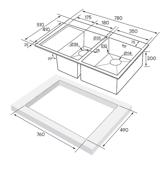 Кухонная мойка Paulmark  Liga PM227851-BGR брашированное золото правая