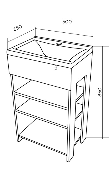 Тумба с раковиной 1Marka  Revo 50Н У98621