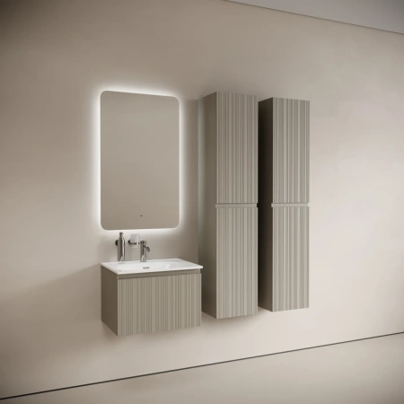 Тумба без раковины подвесная Sancos Code CD60GP серая платина матовый