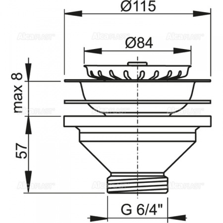 Водослив сифона AlcaPlast А37