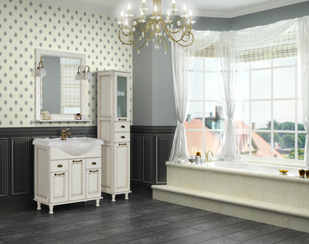 Зеркало Aquaton Жерона 85 белое золото 1A158702GEM40