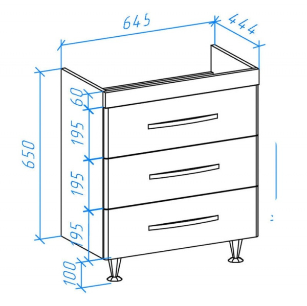 Тумба под раковину Bellezza Рокко 70 4635311660030