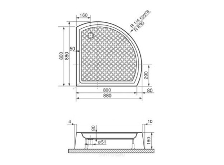 Душевой поддон RGW LUX/TN-P 16180388-71