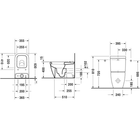 Сливной бачок Duravit Happy 093410 00 85